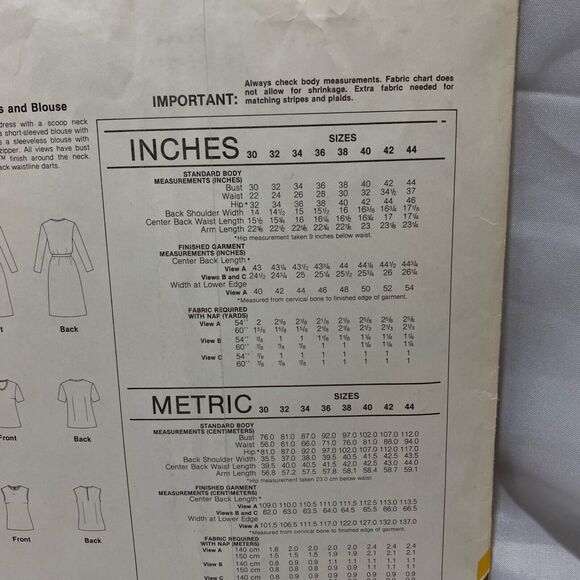 1981 Stretch and Sew Basic Dress and Blouse Design Patterns By Ann Person - Picture 8 of 11